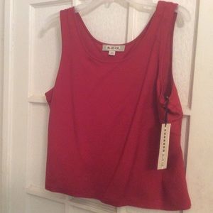 Blue Ice Red Silk Tank Top Sz 10 NWT